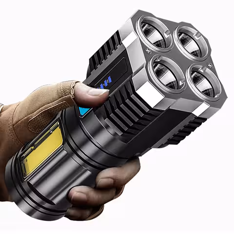 Lanterna LED Recarregável Potente – Ideal para Caça, Pesca e Camping