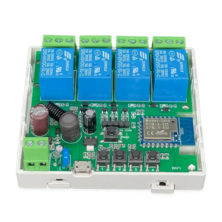 Módulo relé wireless compatível RF 433MHz, controle remoto via aplicativo