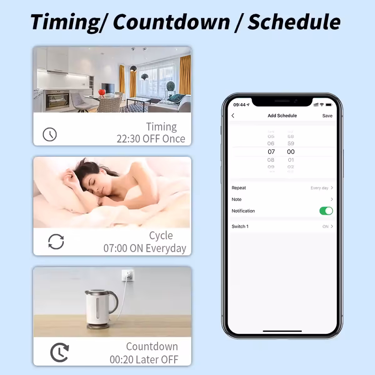 Tomada inteligente com função de programação para controle automatizado