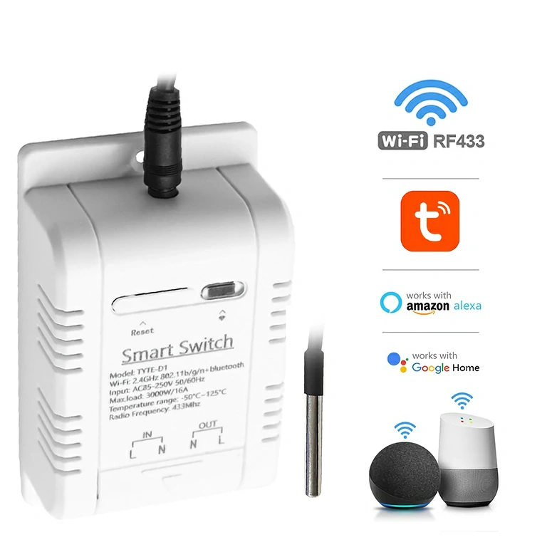 Termostato inteligente wireless com sensor de temperatura para controle doméstico