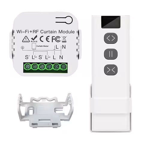 Sistema Automático de Persianas, Cortinas e Cortinados – WiFi, Tuya, Controle Remoto RF