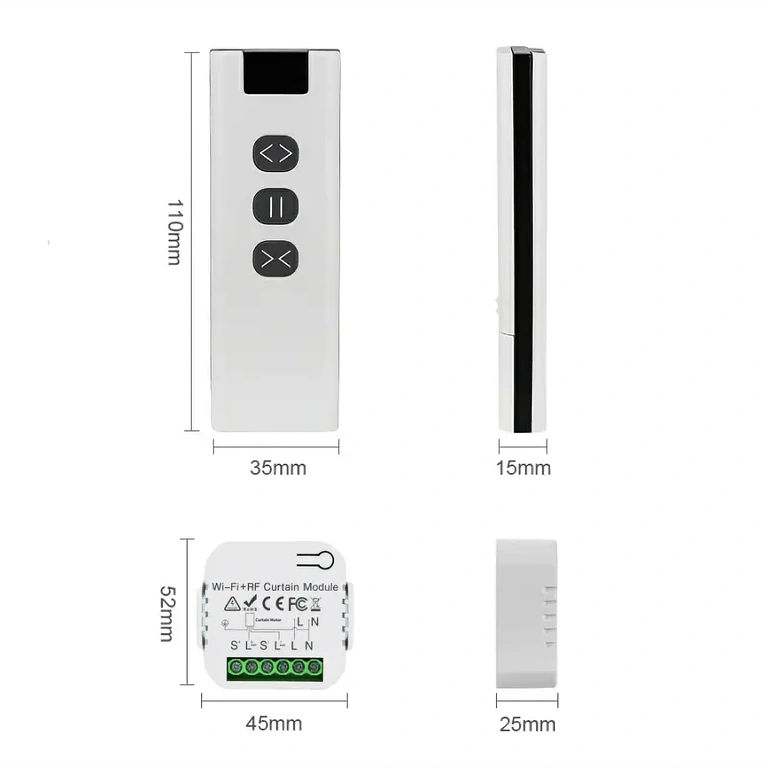 Todos os componentes do kit: controlador, controle remoto e suporte