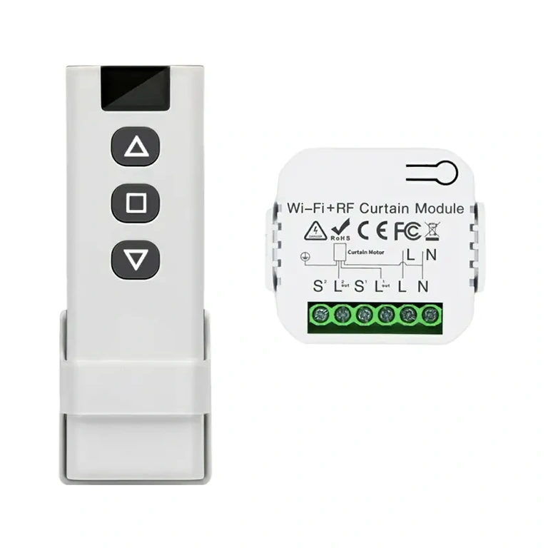 Vista frontal do módulo de comutação wireless Tuya para controle inteligente