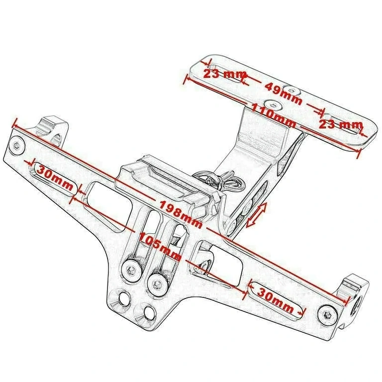 Suporte de placa de moto compacto, ideal para motos esportivas
