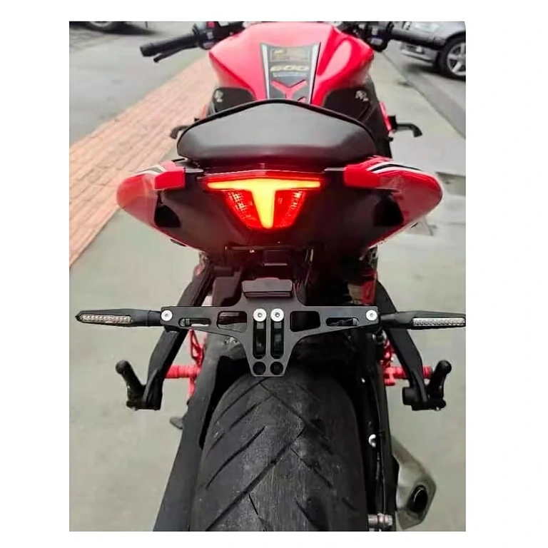 Suporte de placa de moto esportiva com LED integrado