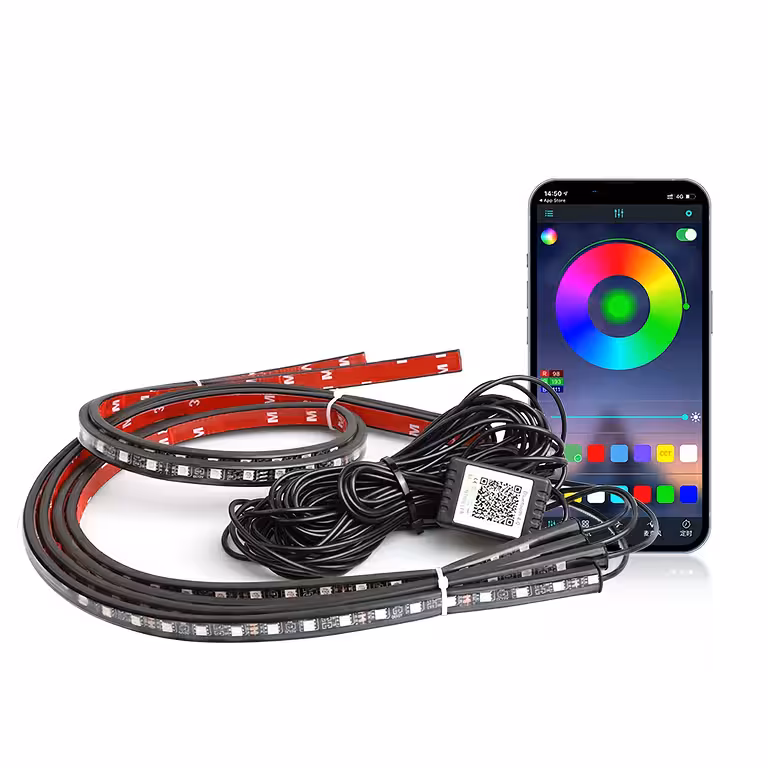 Kit de Luzes LED RGB Automotivas Externas – Fitas Luminosas Sob o Carro