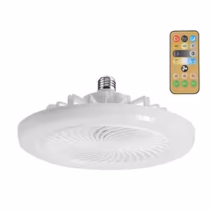 Ventilador de Teto Branco com Controle Remoto e Luz LED Dimável – Interior e Varanda