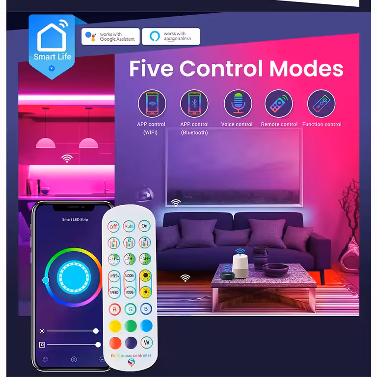 Dispositivo com conexão WiFi 2.4GHz para controle fácil
