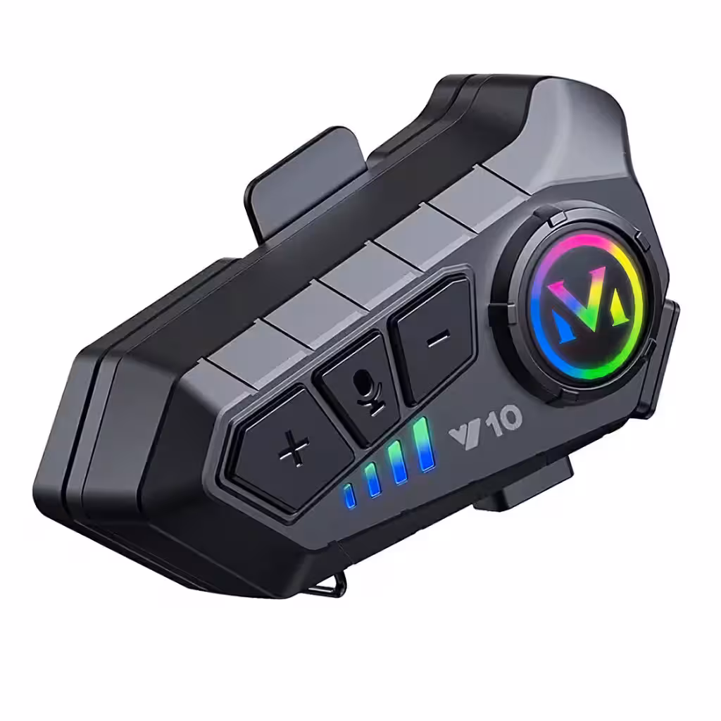 Intercom Bluetooth 5.3 para Capacete de Moto com Bateria 1000mAh e Autonomia Estendida