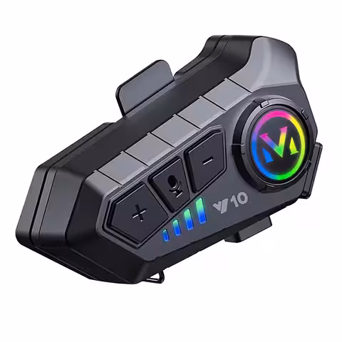 Intercom Bluetooth 5.3 para Capacete de Moto com Bateria 1000mAh e Autonomia Estendida