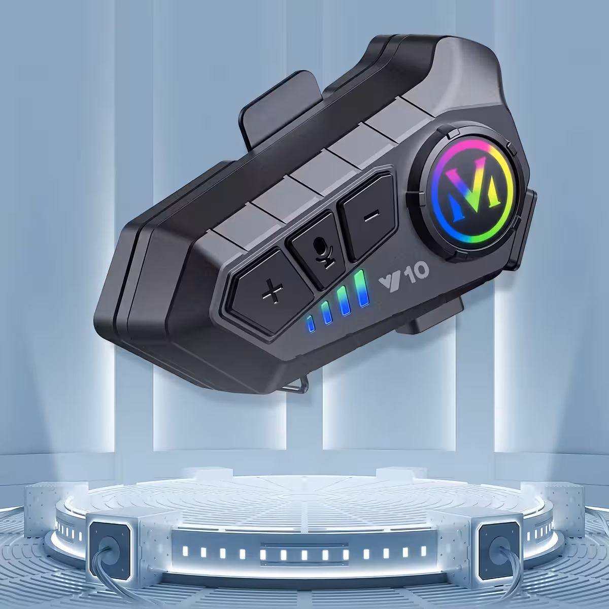 Sistema intercom para moto com função Smart One-Drag-Two