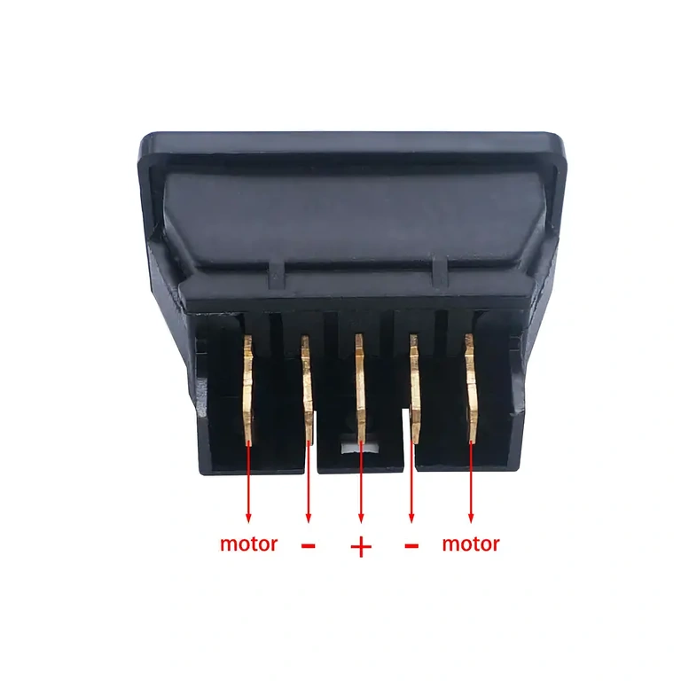 Interruptor DPDT industrial com 5 pinos para controle de motores e atuadores