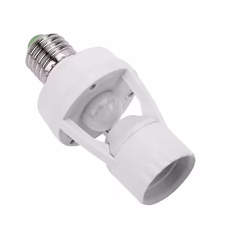 Soquete E27 com Sensor PIR de Movimento e Crepuscular – Detecção 360°, Temporizador Ajustável