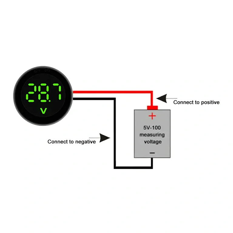 Testador de tensão de bateria automotiva 12V com display digital