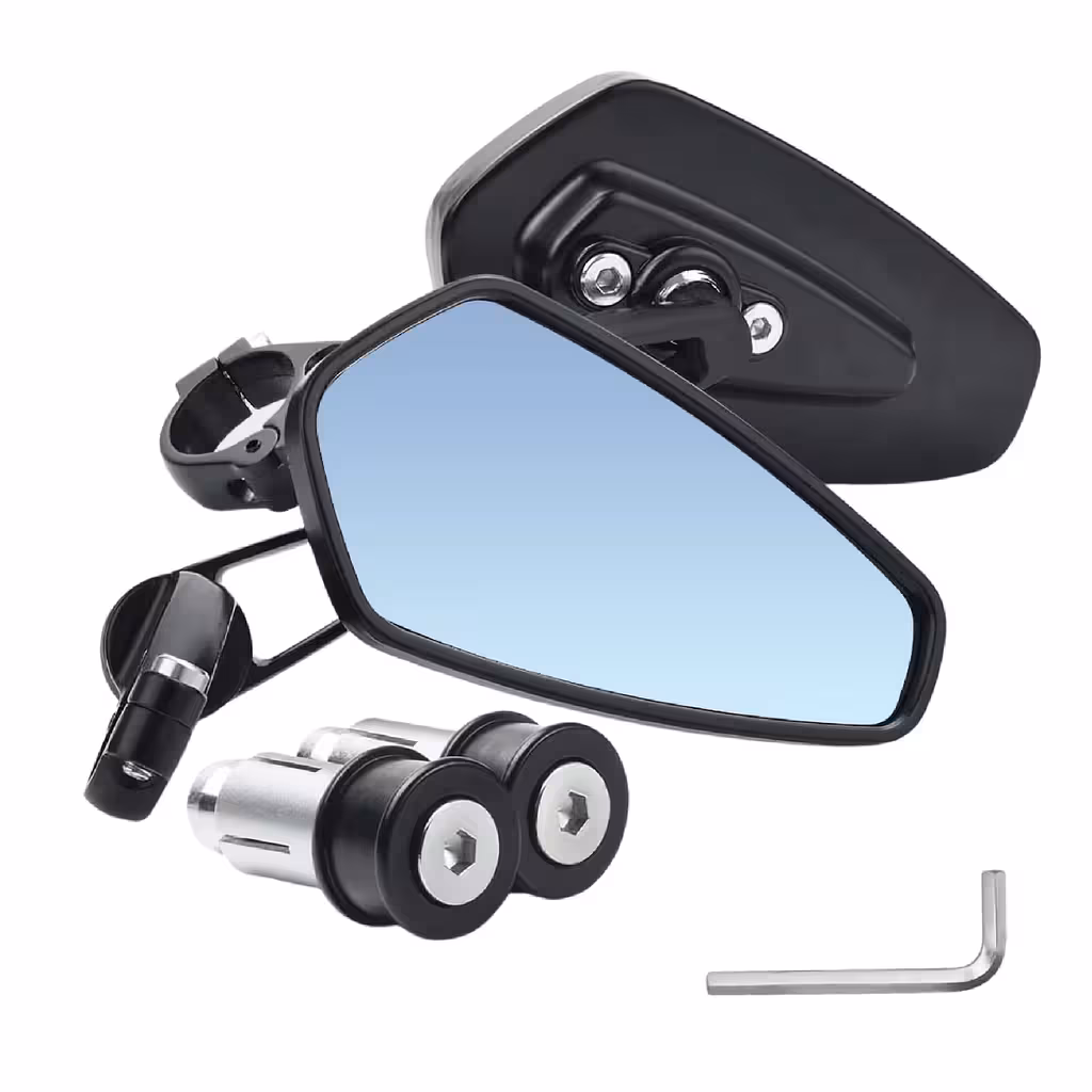 Espelhos Retrovisores Universais para Moto, ATV, Bicicleta e Scooter Elétrica – Alumínio Ajustável 360°