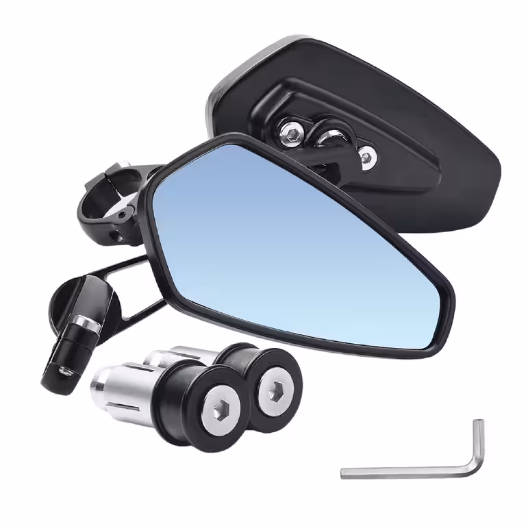 Espelhos Retrovisores Universais para Moto, ATV, Bicicleta e Scooter Elétrica – Alumínio Ajustável 360°