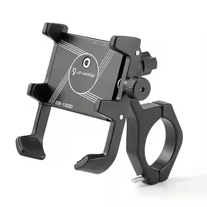 Suporte de Telefone Ajustável para Moto, Bicicleta, Scooter Elétrica e ATV – Alumínio Preto