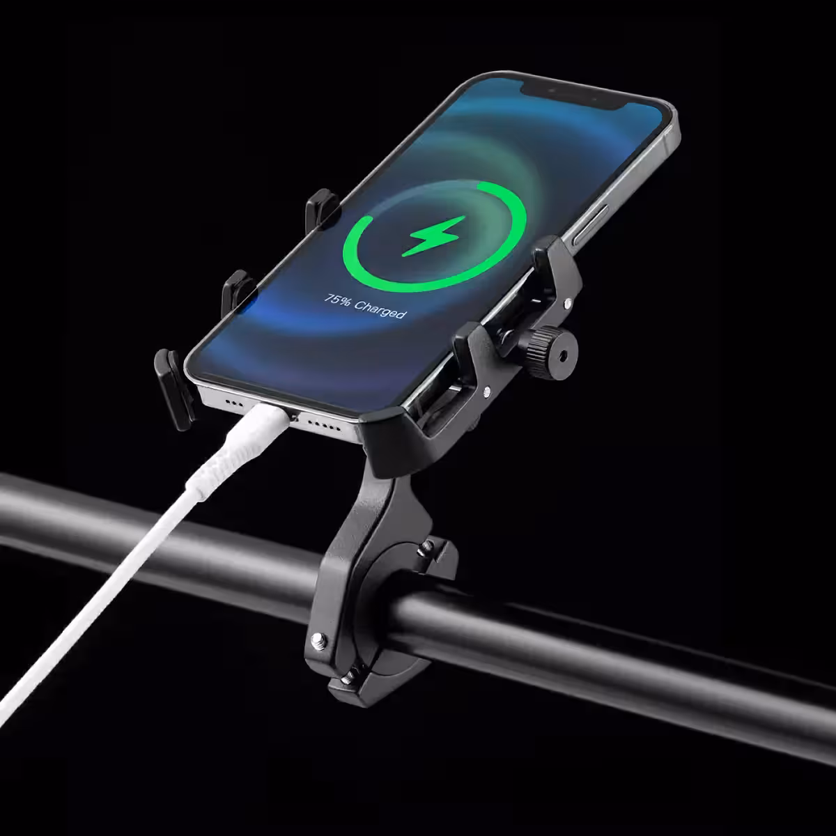 Suporte para celular com fixação sólida, ideal para terrenos acidentados