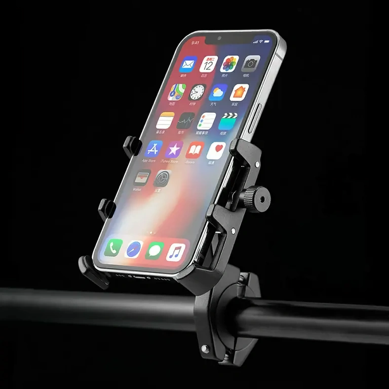 Suporte de telefone com absorção de choque para motocicleta Sistema antivibração com almofadas de proteção para celular