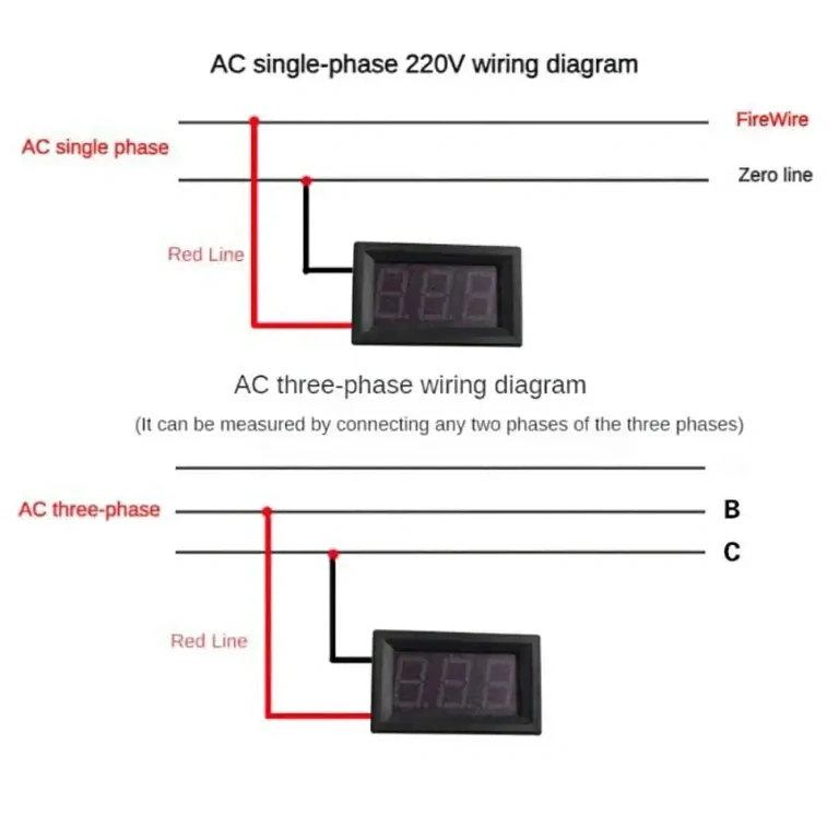 Diagrama de montagem do voltímetro digital de painel 220V