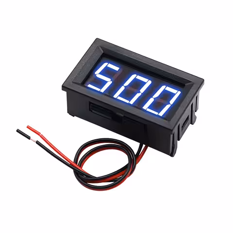 Voltímetro Digital de Painel para Corrente Alternada 220V – Display LED Azul, Monofásico e Trifásico