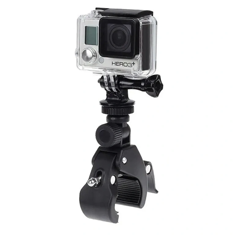 Suporte para montagem de GoPro no guidão de bicicleta, fixação segura e estável