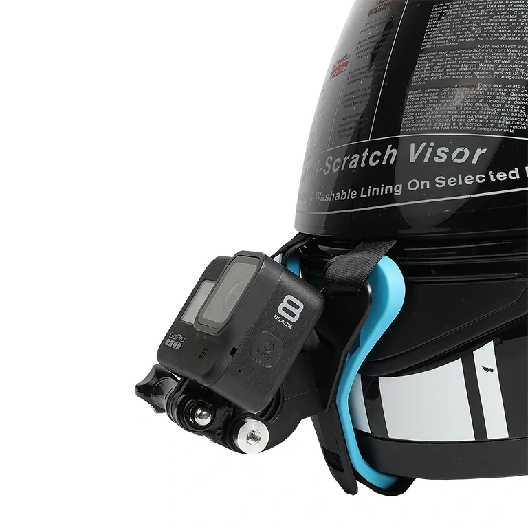 Suporte ajustável para câmera GoPro montada em capacete de moto