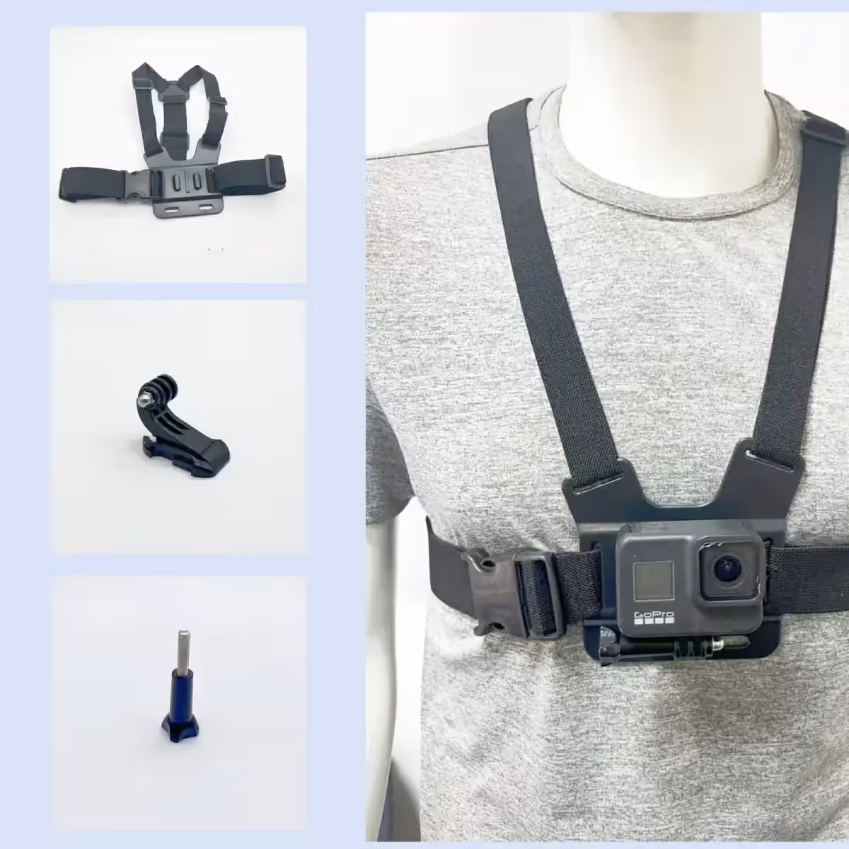 Peitoral robusto e durável para câmeras GoPro e celulares