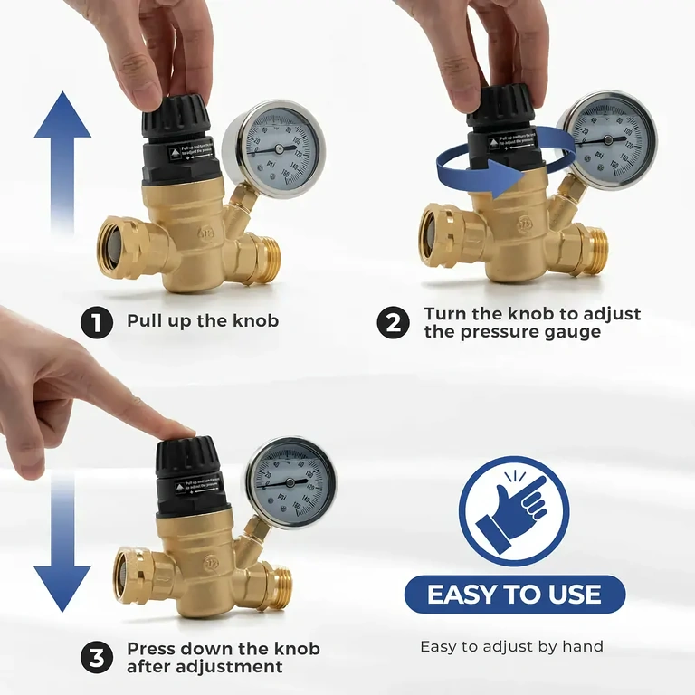 Regulador com ajuste fino de pressão, até 160 PSI