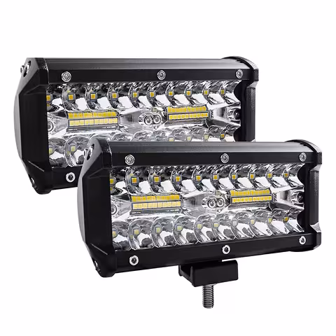 Conjunto 2 Projetores LED BAR Automotivo 240W – 24000LM, 12V/24V para Trator, Caminhão, ATV, Offroad
