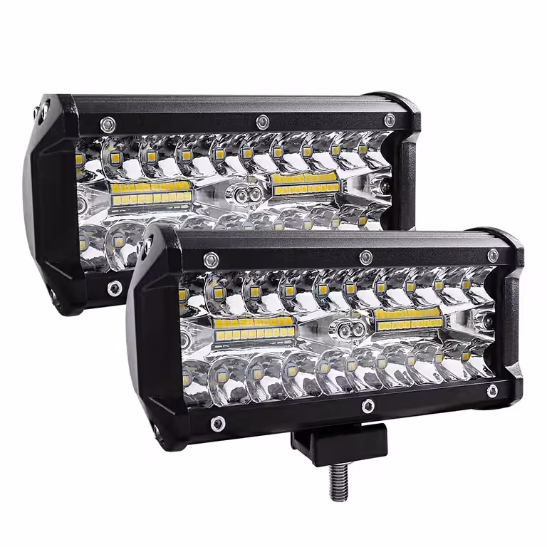 Conjunto 2 Projetores LED BAR Automotivo 240W – 24000LM, 12V/24V para Trator, Caminhão, ATV, Offroad