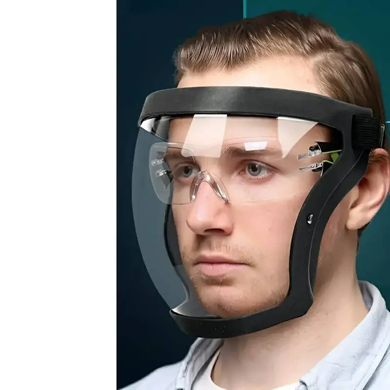Máscara ergonômica com viseira para proteção prolongada Máscara de proteção facial com design ergonômico para uso prolongado