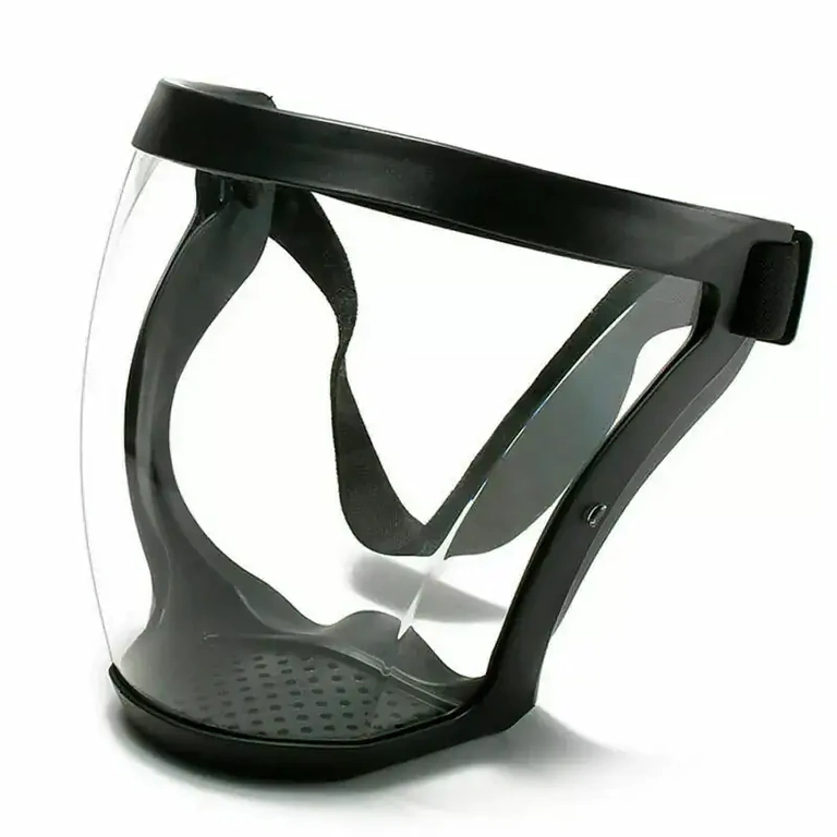 Máscara com viseira de policarbonato transparente Máscara de proteção facial com viseira transparente de policarbonato para visibilidade clara