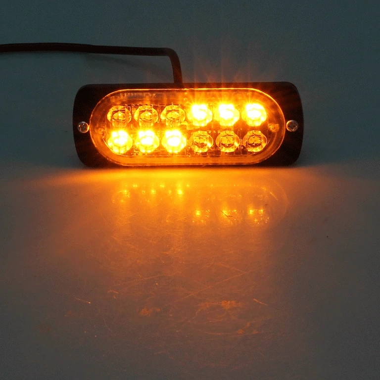 Instruções de instalação rápida do estroboscópio amarelo automotivo, com conexão aos polos positivo e negativo