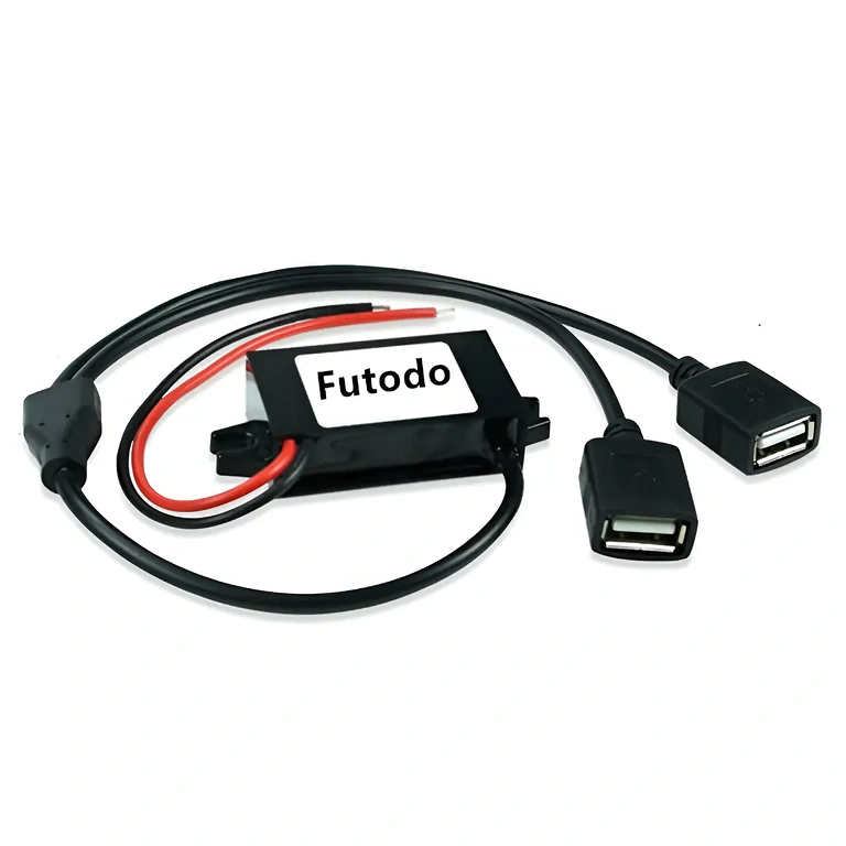 Carregador USB com saída estável 5V 3A Imagem do carregador USB para dispositivos eletrônicos, saída estável 5V 3A, ideal para telefones e câmeras automotivas