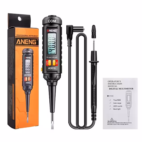 Testador Digital de Tensão 12V 24V 220V – Caneta Multímetro Automático com Display Profissional e NCV