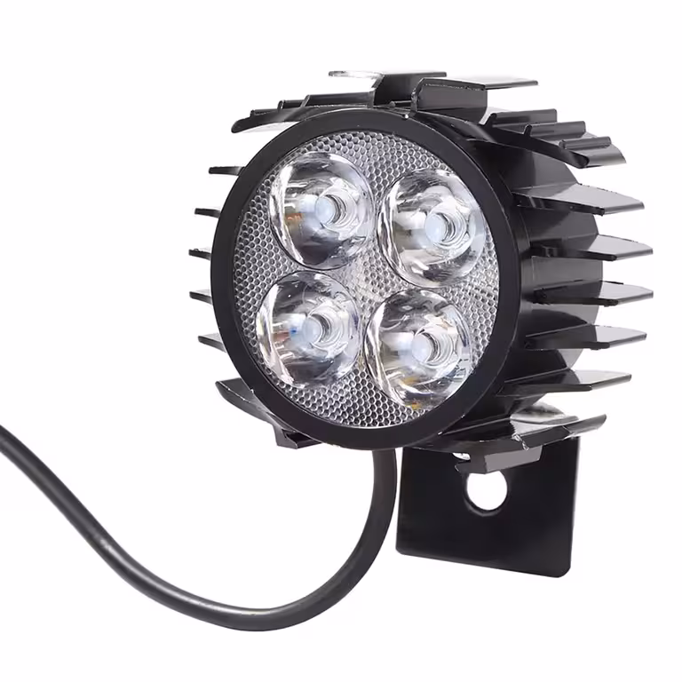 Farol LED com Buzina Integrada para Scooter e Bicicleta Elétrica – 12V-72V Potente e Durável