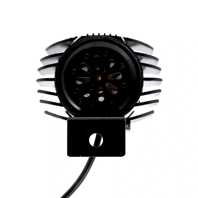 Parte traseira do farol com buzina integrada Vista traseira do farol com buzina eletrônica integrada