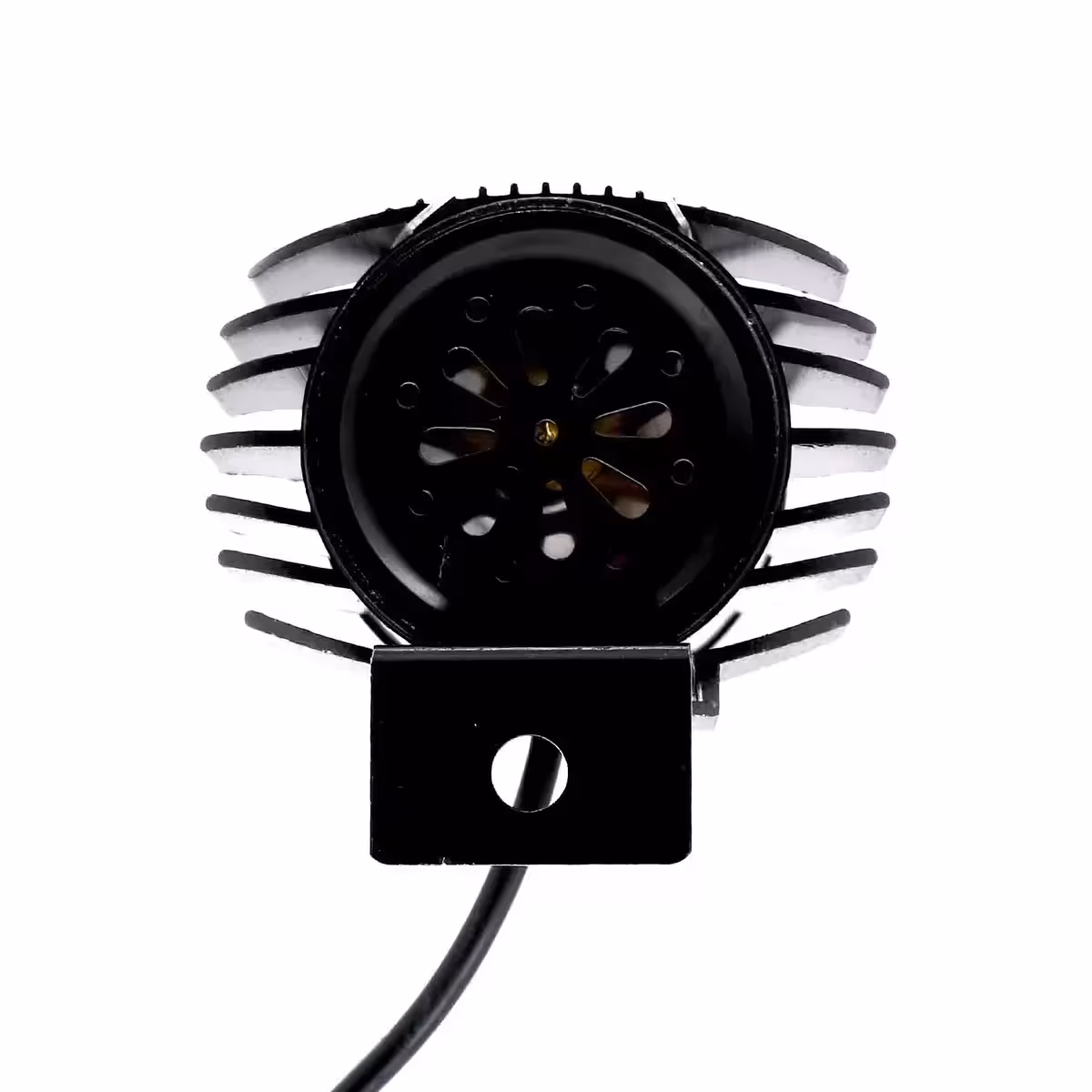 Vista traseira do farol com buzina eletrônica integrada