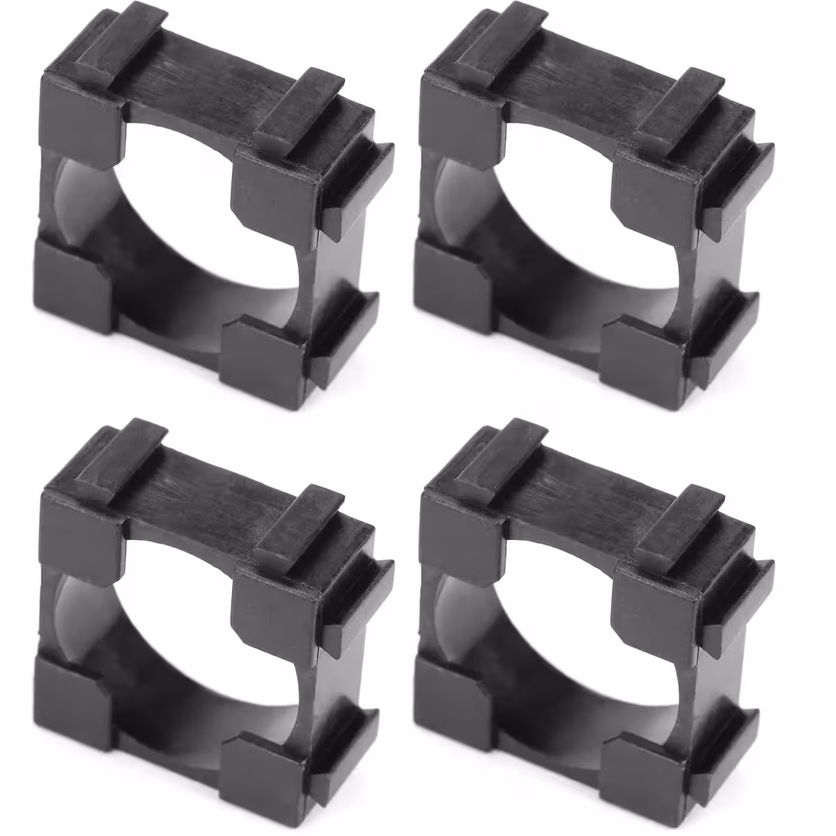 Quatro suportes modulares para células Li-ion 18650, prontos para montagem