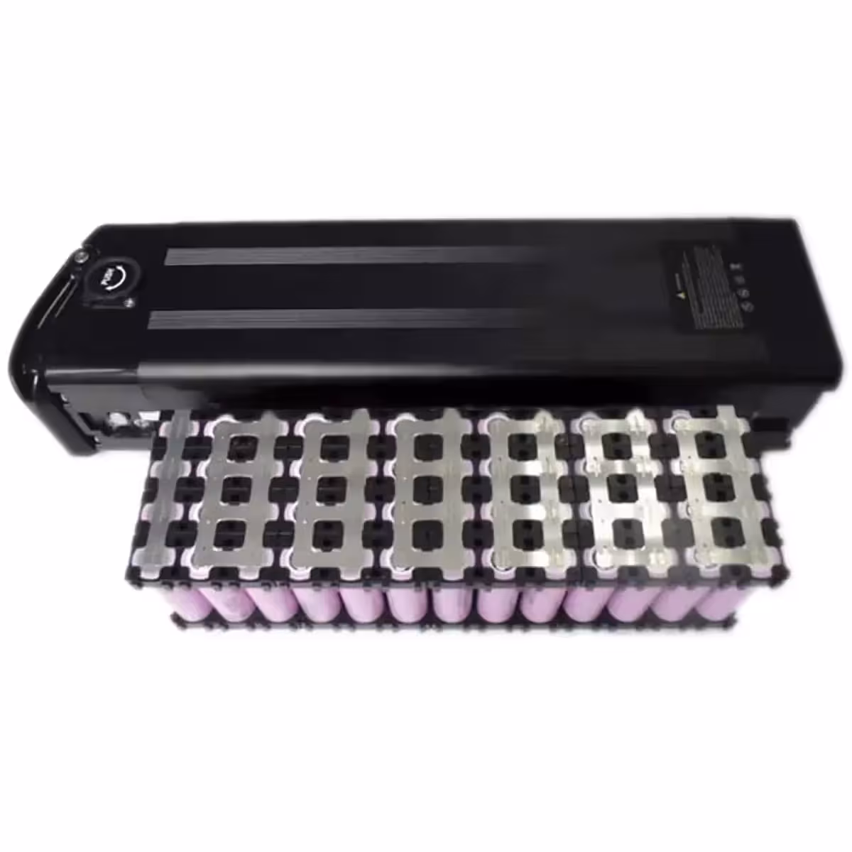 Suportes modulares montados em um banco de baterias Li-ion 18650, fixação segura