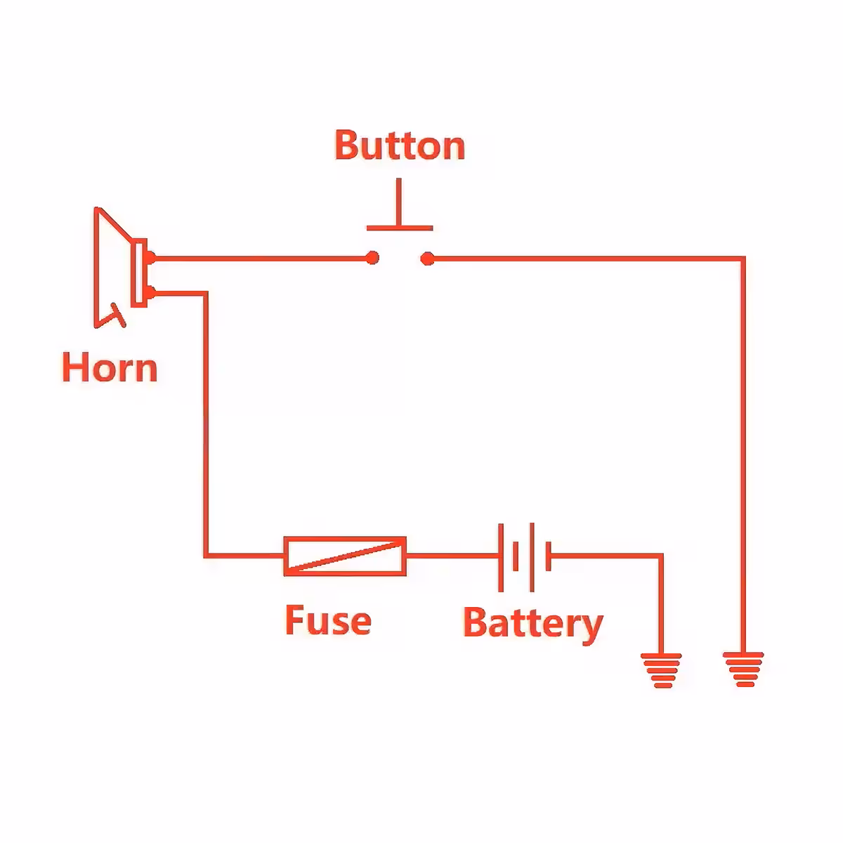 Diagrama elétrico para conexão de buzina 36V, 48V ou 60V
