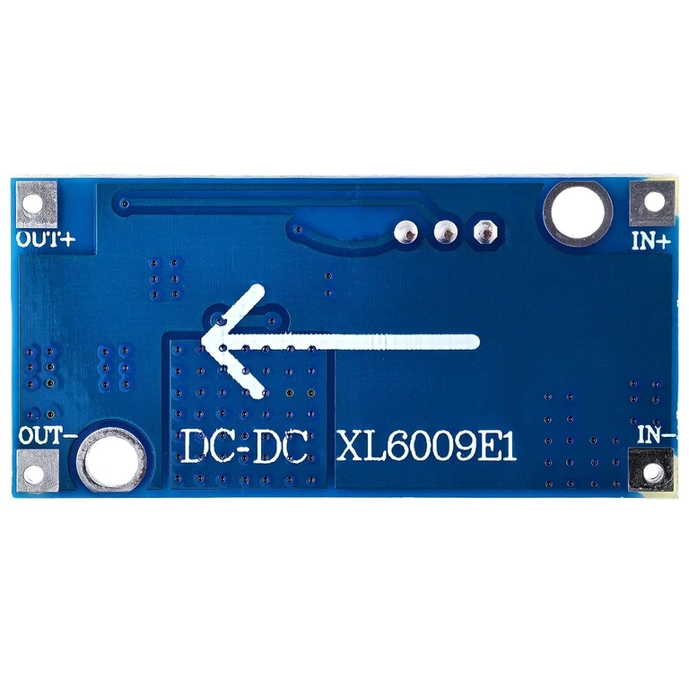 Imagem clara da parte traseira do módulo de alimentação XL6009
