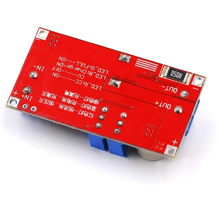 Conversor XL4015 ajustável – vista traseira Módulo buck converter XL4015 ajustável – vista traseira