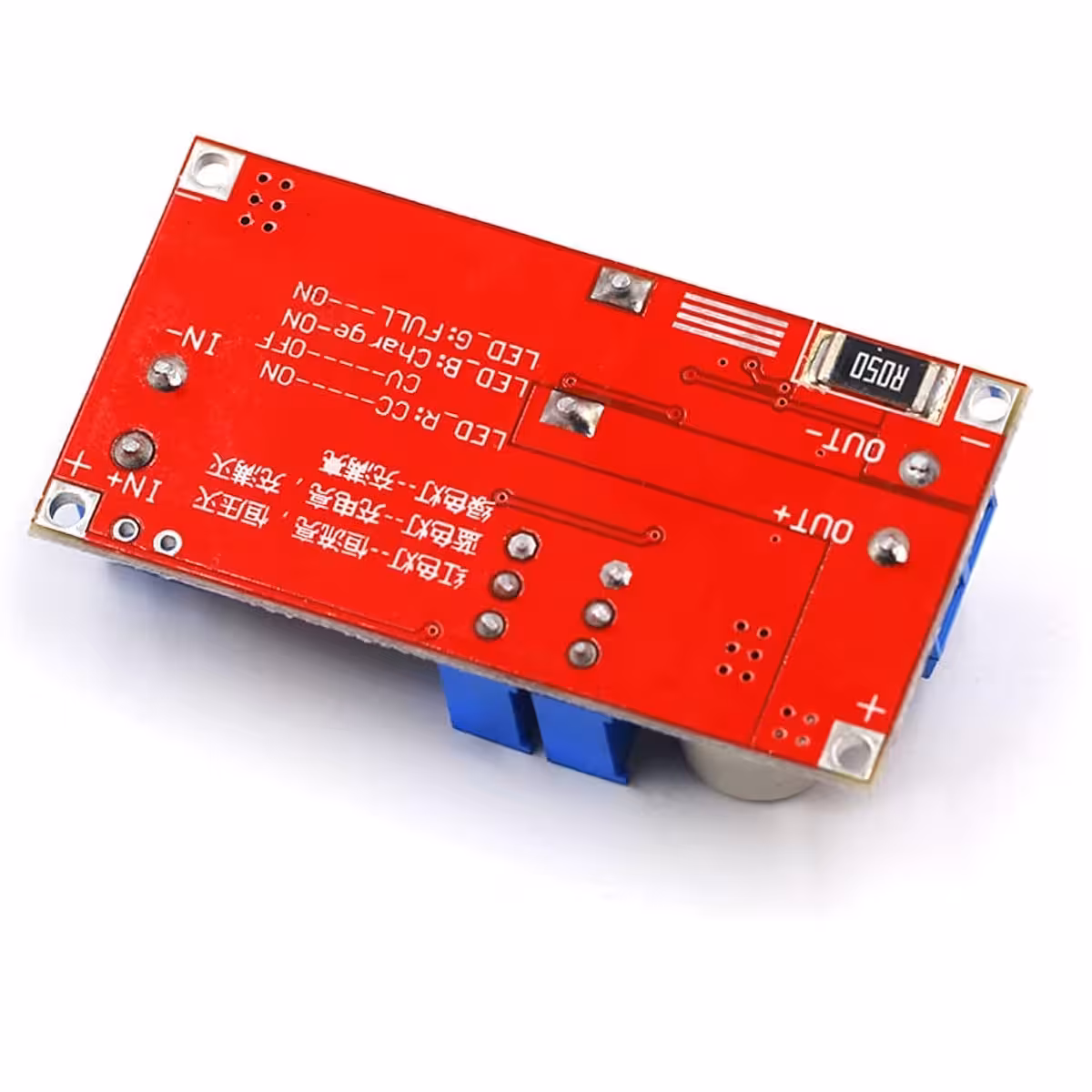 Módulo buck converter XL4015 ajustável – vista traseira