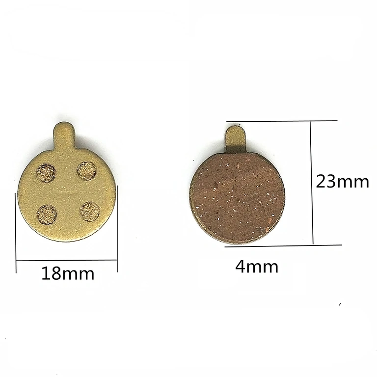 Medições exatas das pastilhas de freio (18 x 23 x 4 mm)