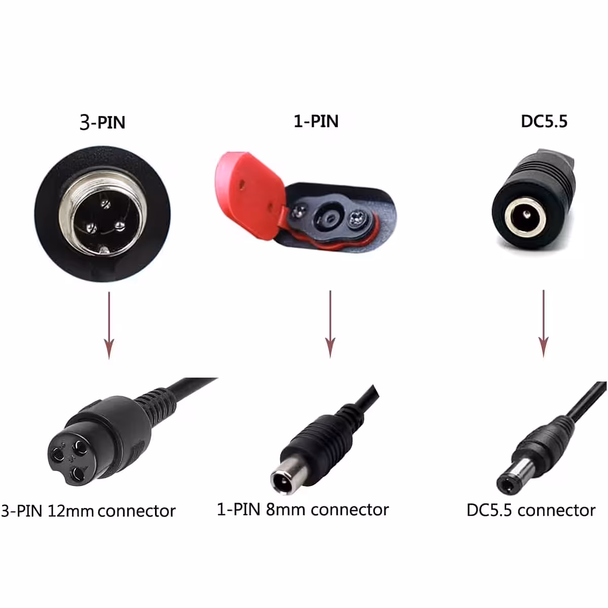 Carregador 36V–42V 3A para patinetes Xiaomi e Segway-Ninebot, conector coaxial 8mm