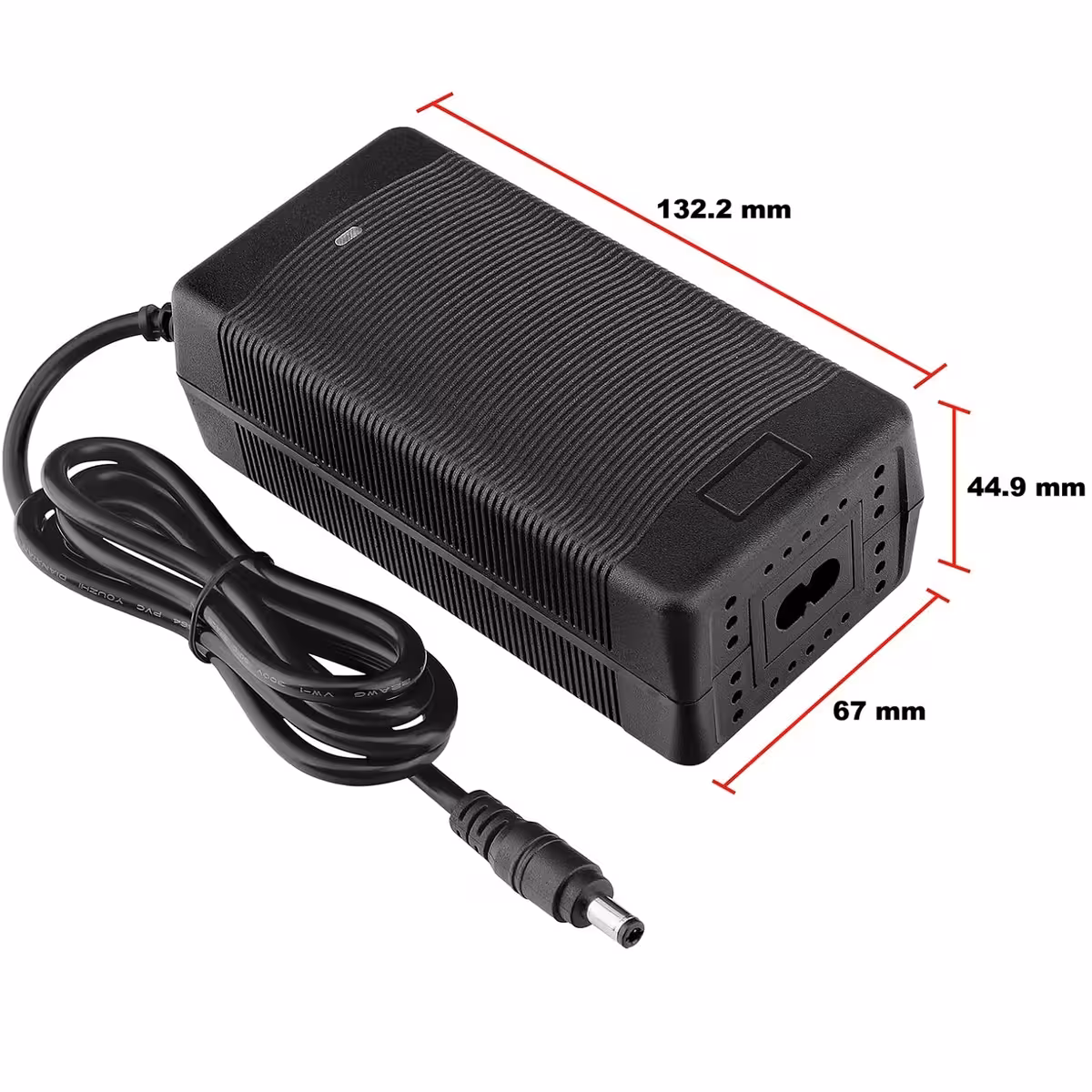 Carregador Li-Ion 48V 2A para veículos elétricos, com proteção e indicador LED