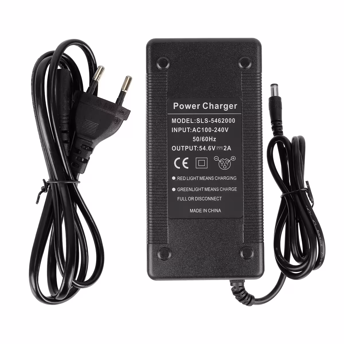Carregador inteligente para bicicletas e patinetes elétricos 48V–54,6V, proteção contra sobretensão e corrente