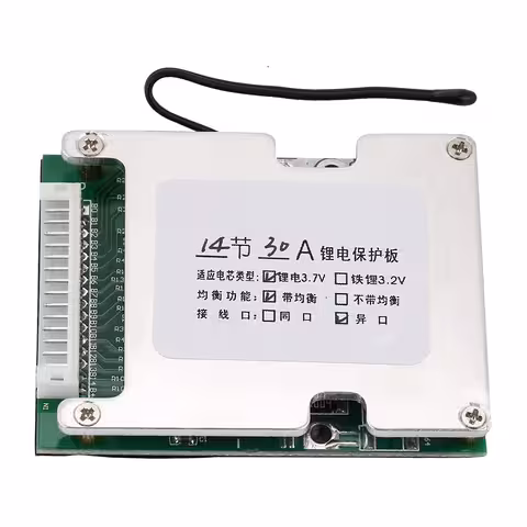 BMS 14S 52V 30A para baterias Li-Ion – proteção e balanceamento de baterias